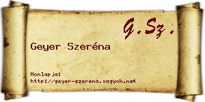Geyer Szeréna névjegykártya